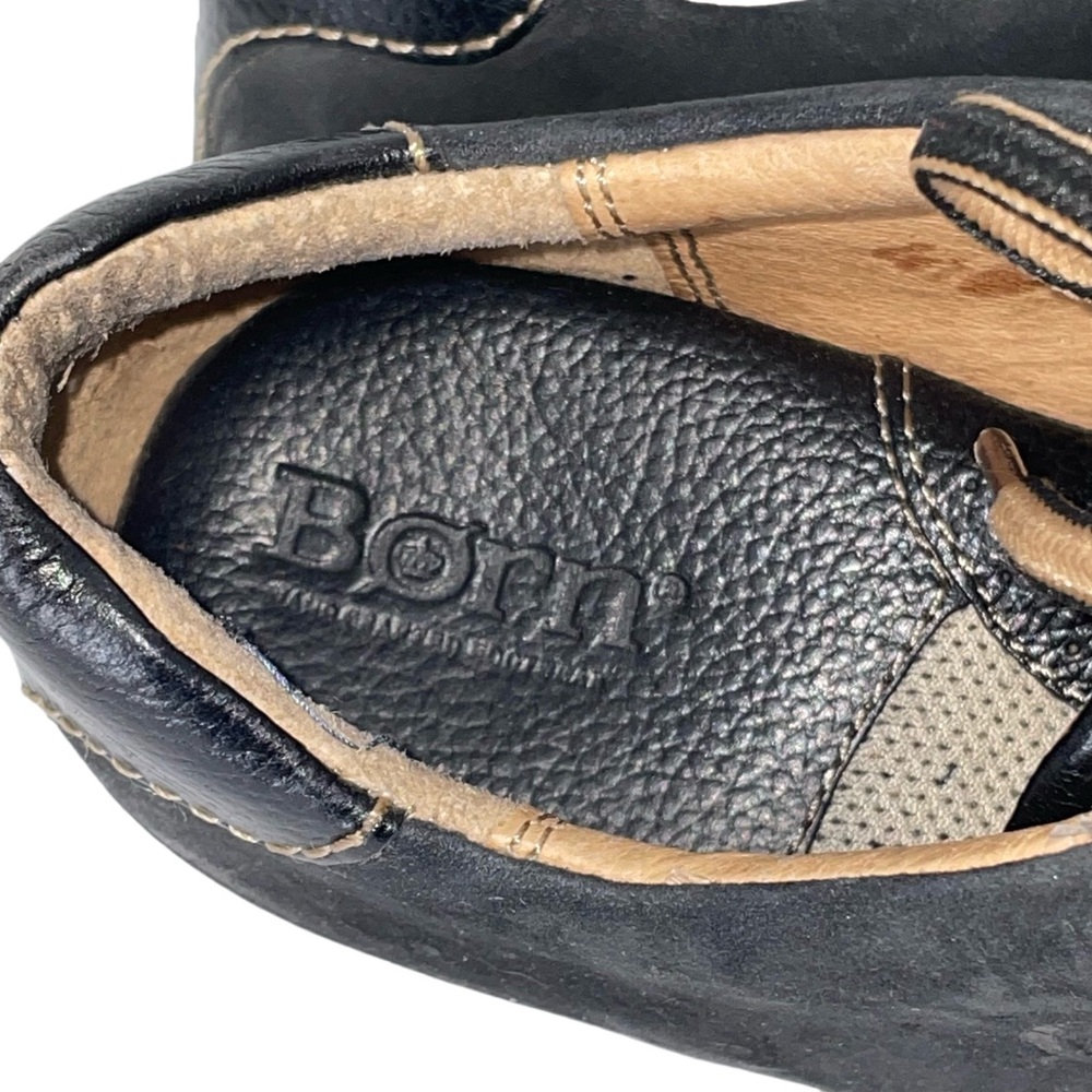 Born Womens Size 7 Hawkeye Black Leather Lace Up Shoes - Picture 9 of 13